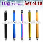 xtbb16g loose body jewelry parts anodized surgical steel 316l belly button