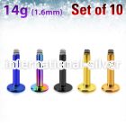 xtlb14g loose body jewelry parts anodized surgical steel 316l belly button