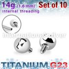 xubal4i titanium 4mm balls internal threading bars
