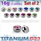 xuhjb3 titanium press fit half gem balls 2pcs