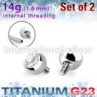 xujb4i titanium ball tops with prss fit clear gem 4mm