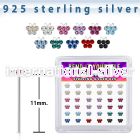 yxbufm36 silver bend it to fit nose studs 22g butterfly 36
