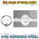 zbcr16g surgical steel ball closure ring sterilized 4mm