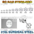 zerz sterilized steel earring stud prong set cz one pair