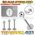 zulbb3in sterilized titanium labret stud 16g ball internal