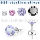 zzrdm 925 silver ear ring ear stud piercing