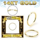 gnr31 14 karat yellow gold seamless nose ring hoop 18g