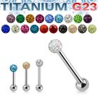 ubbfr5 titanium barbell 14g gem ferido ball 5mm ball