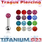 utrg7 titanium tragus 16g gem ferido ball 3mm ball