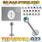 zulbc3 eo gas sterilized piercing titanium g23 labret color crystal ball