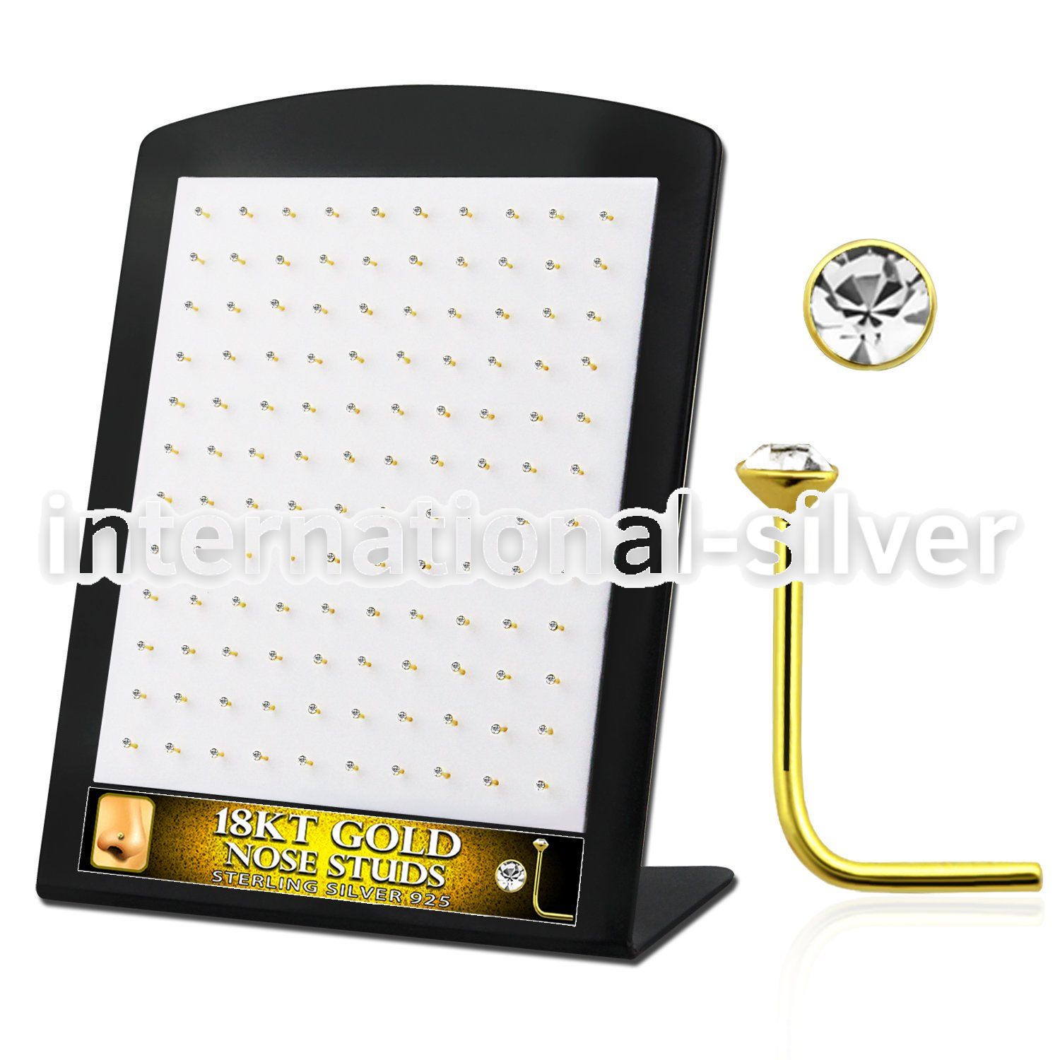 18brsrgc l shape nose studs silver 925 nose