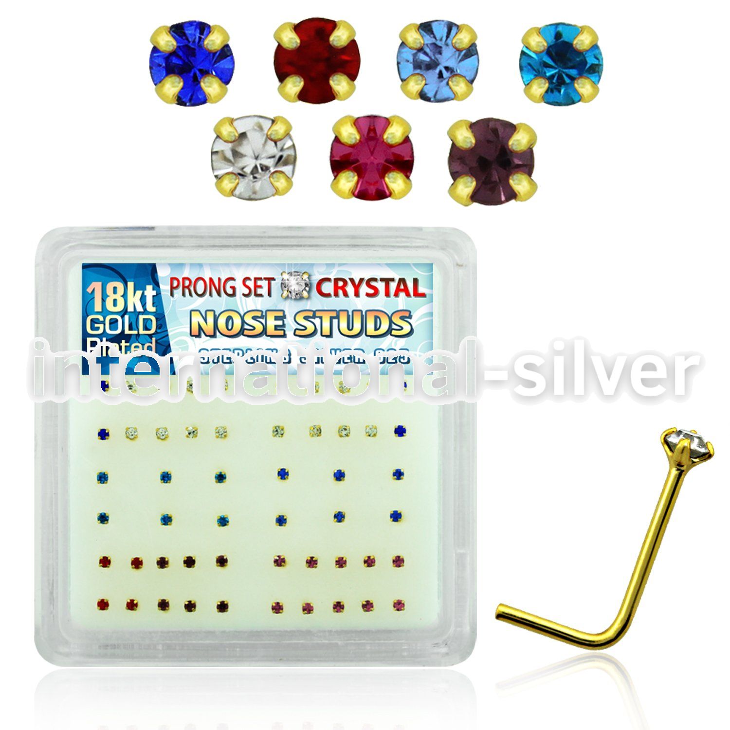 18nspxm l shape nose studs silver 925 nose