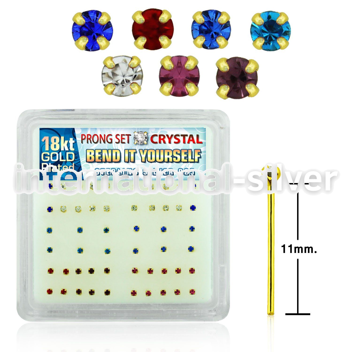 18nypxm bend it to fit nose studs silver 925 belly button