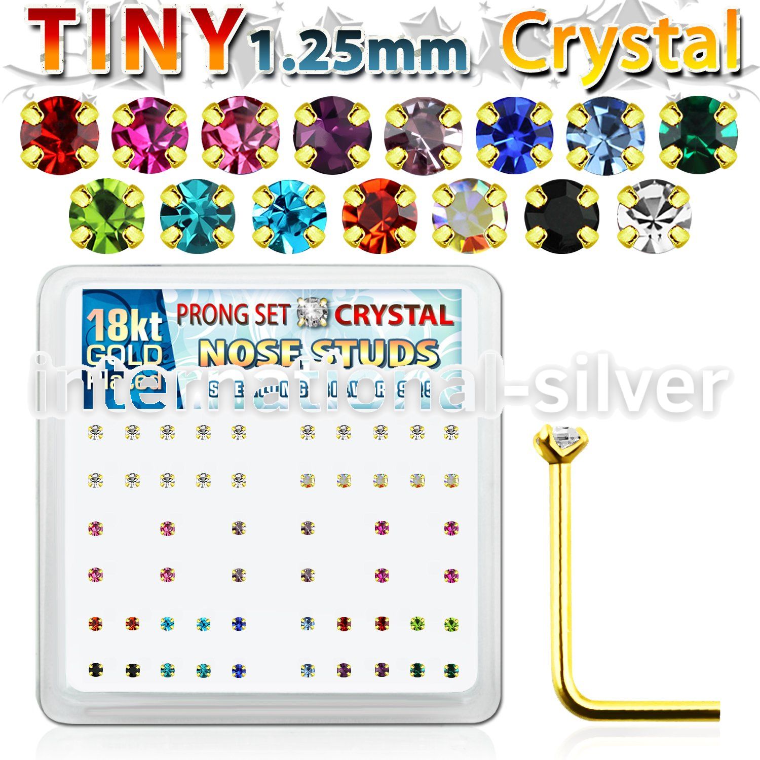 18sp6xm l shape nose studs silver 925 nose