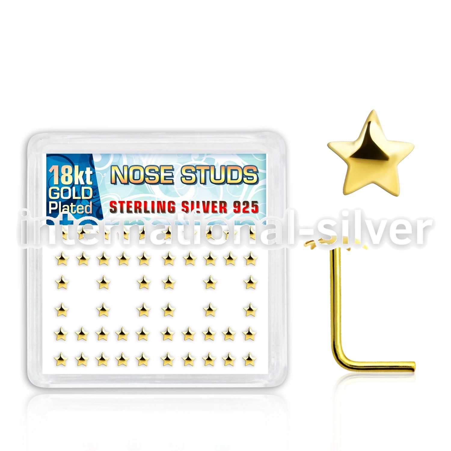 18sxvsar l shape nose studs silver 925 nose