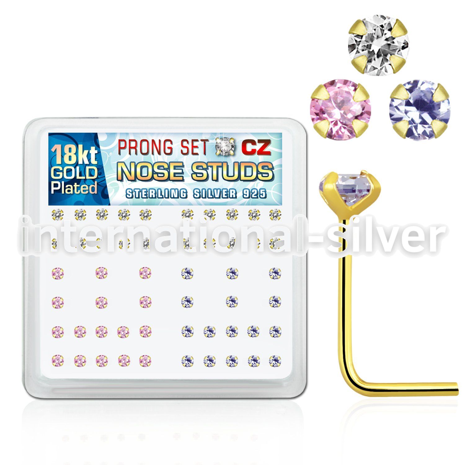 18sz25xm l shape nose studs silver 925 nose