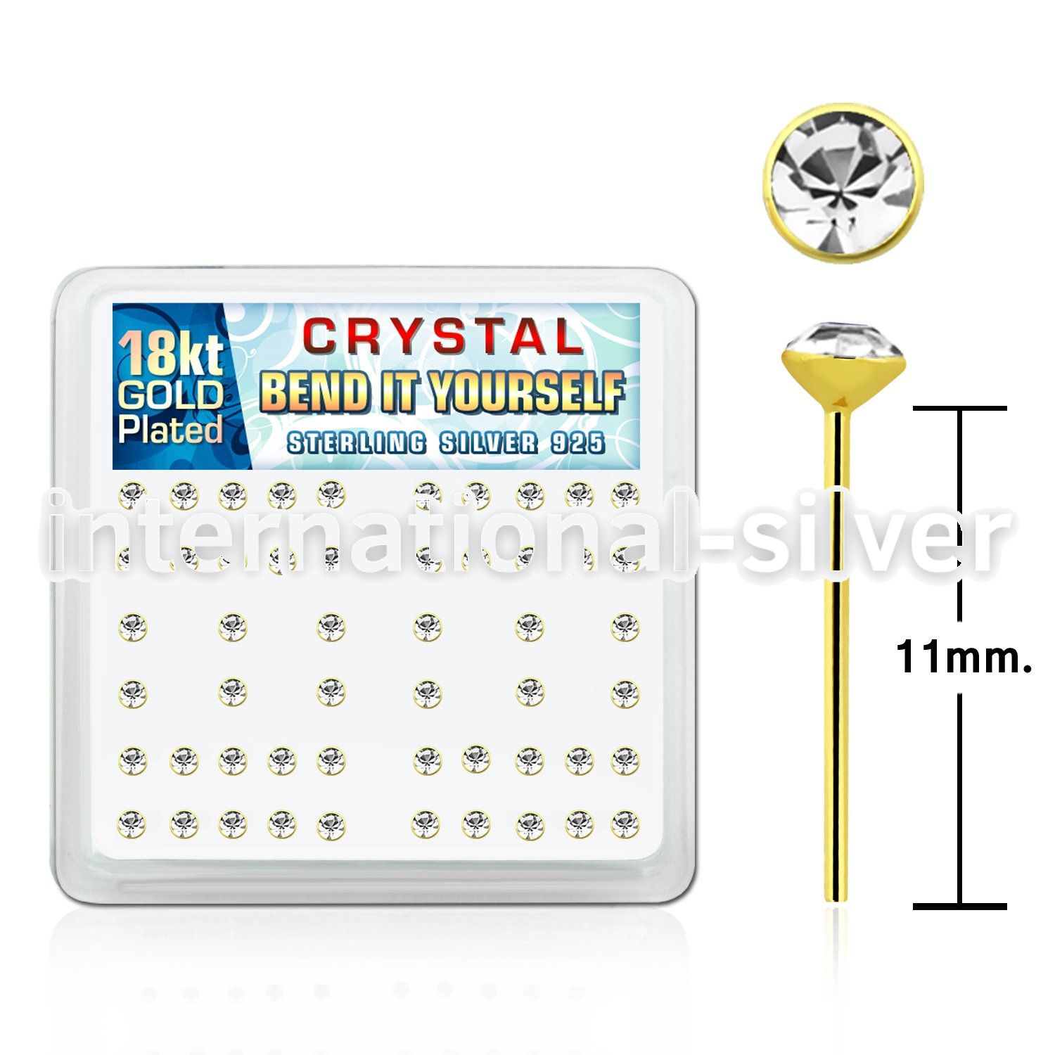 18y19xc bend it to fit nose studs silver 925 nose