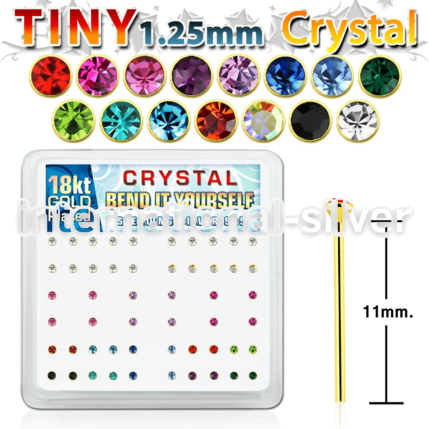 18y6xm bend it to fit nose studs silver 925 nose