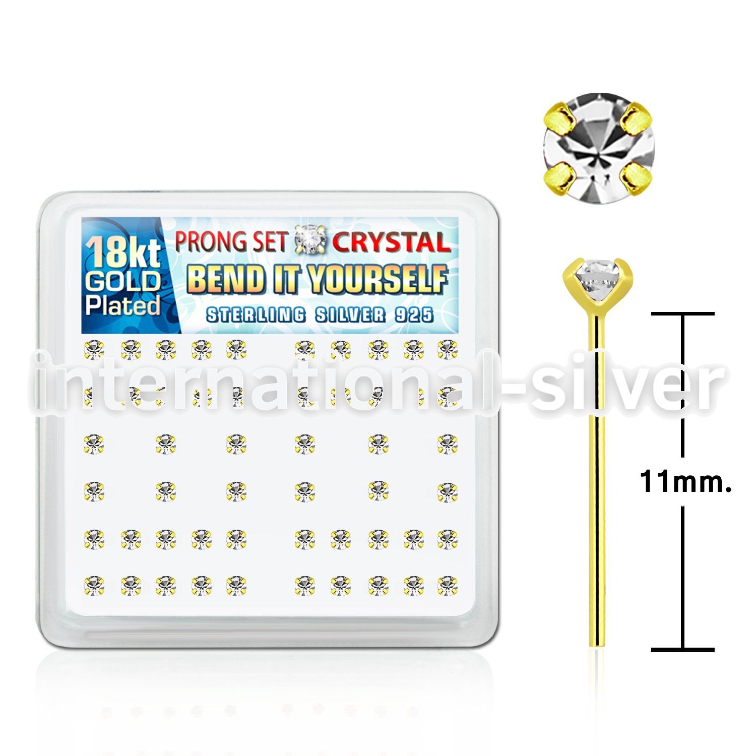 18yp19xc bend it to fit nose studs silver 925 nose