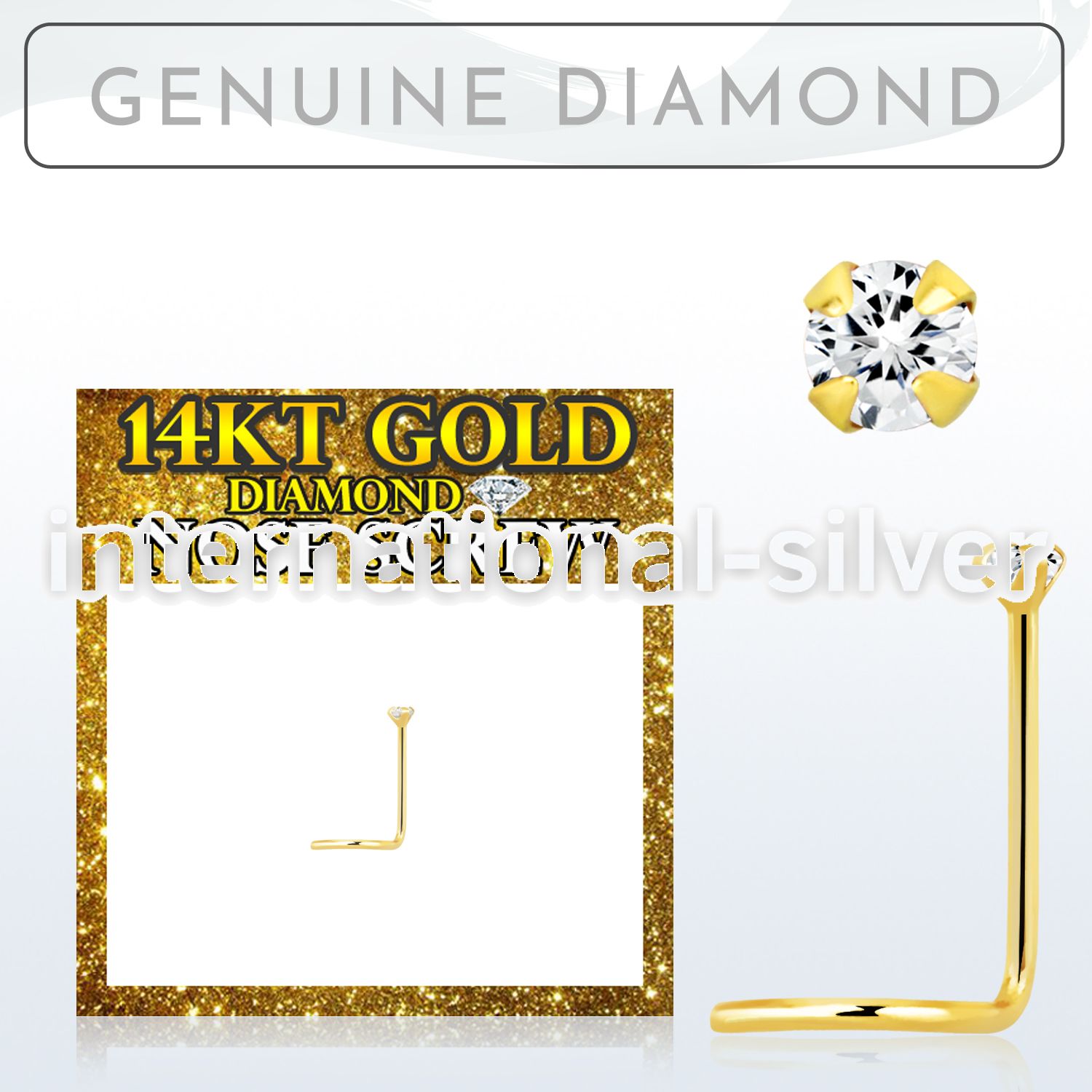 22g 0.6mm solid 14karat gold nose screw