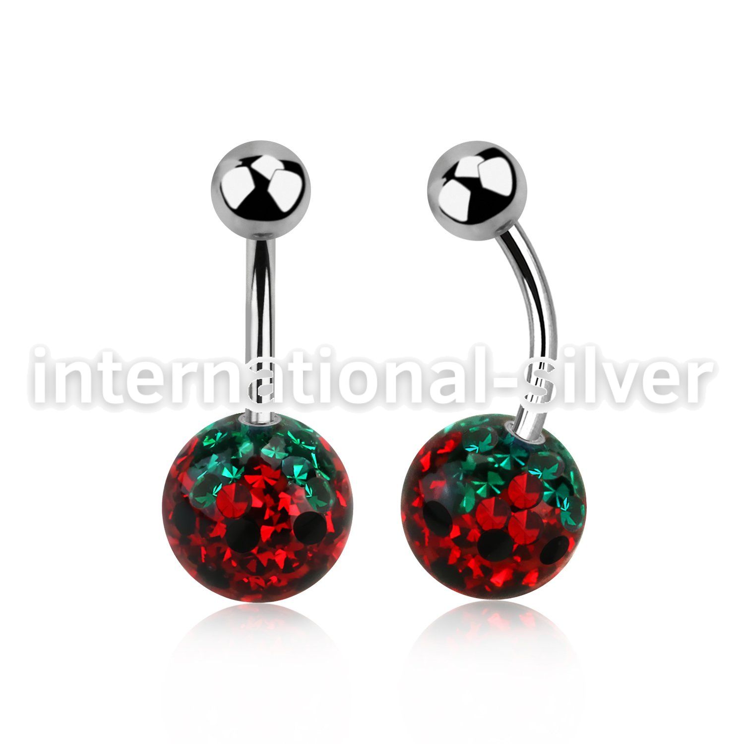 316l steel belly banana w 10mm strawberry ferido ball