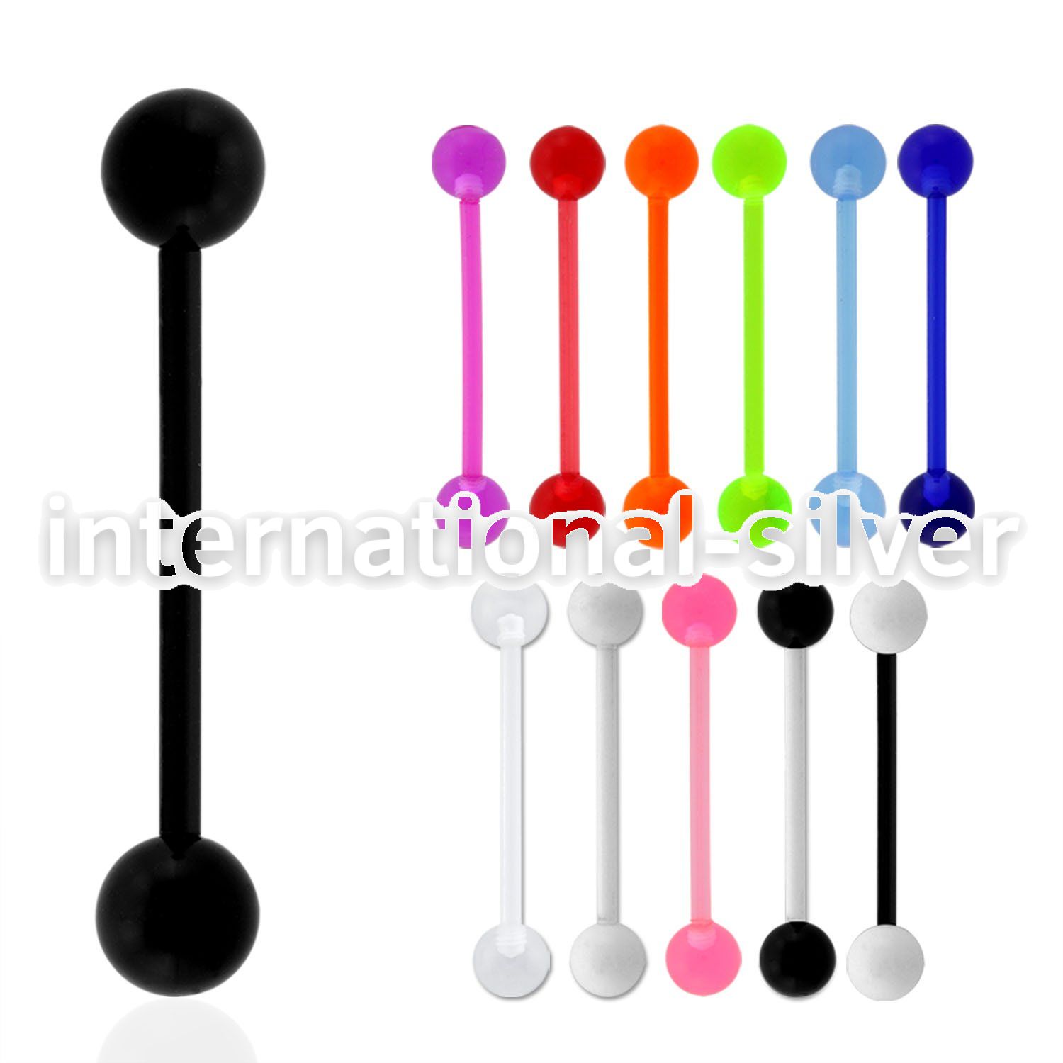abbuv straight barbells acrylic body jewelry tongue
