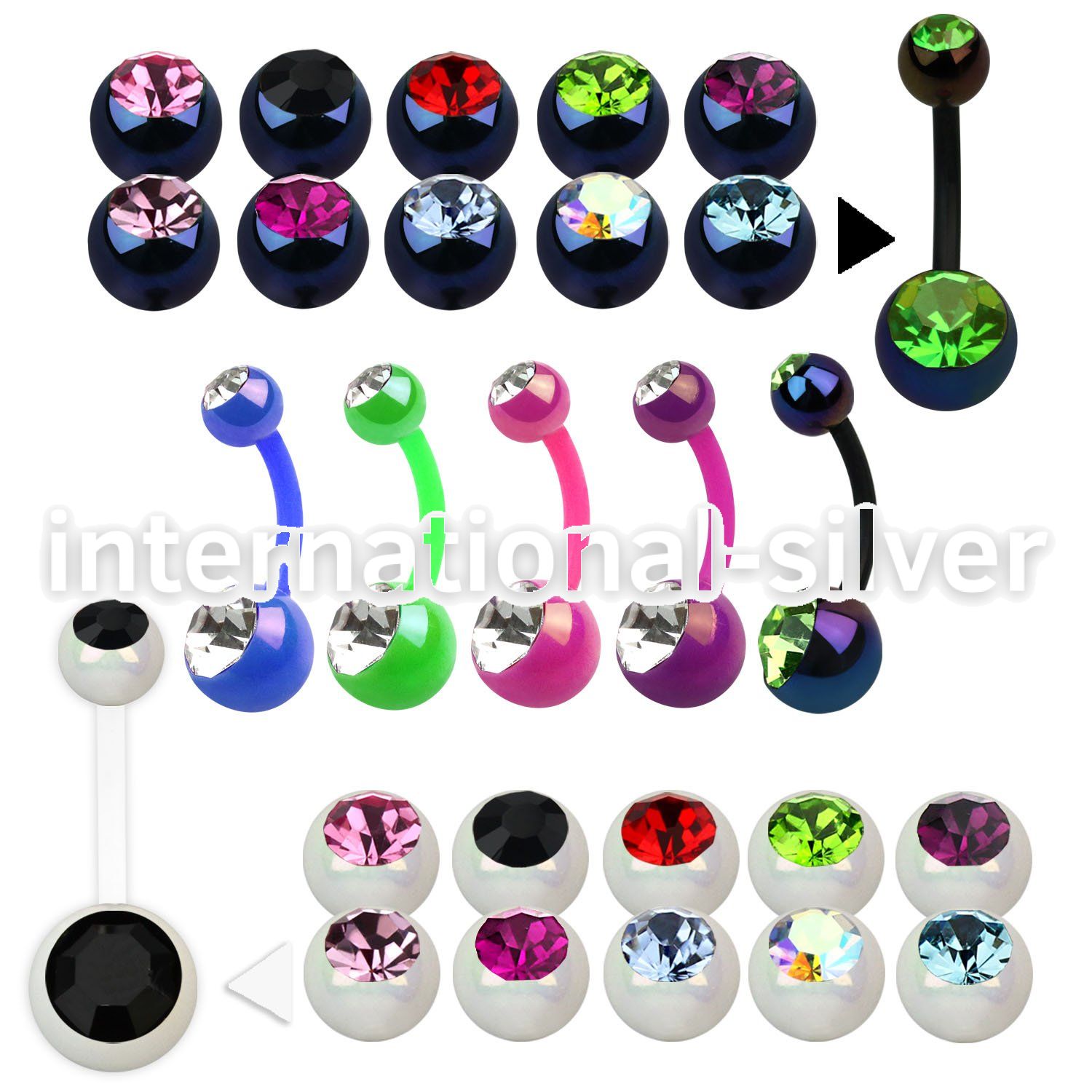 abn2cga belly rings acrylic body jewelry belly button