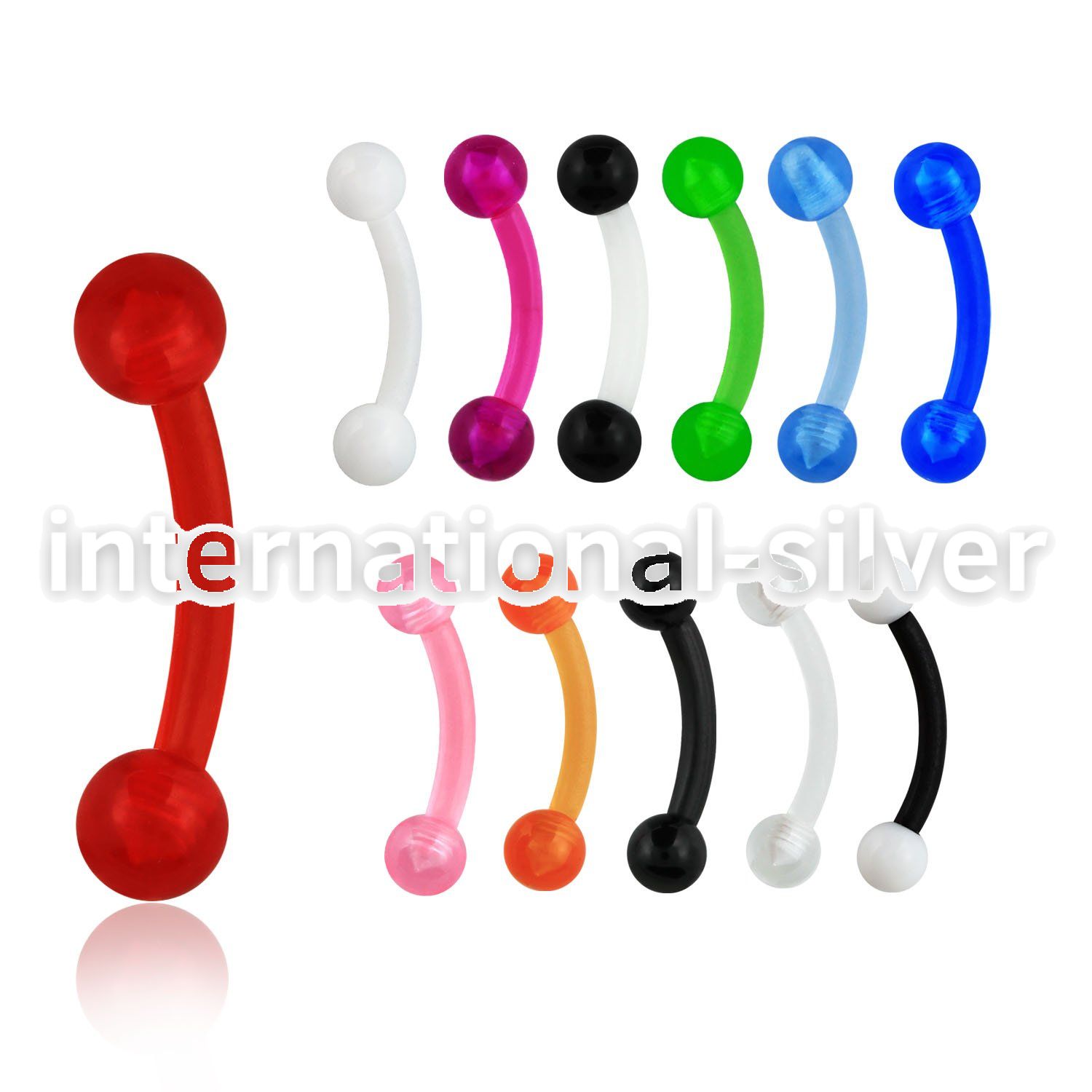 abnevb micro curved barbells acrylic body jewelry eyebrow