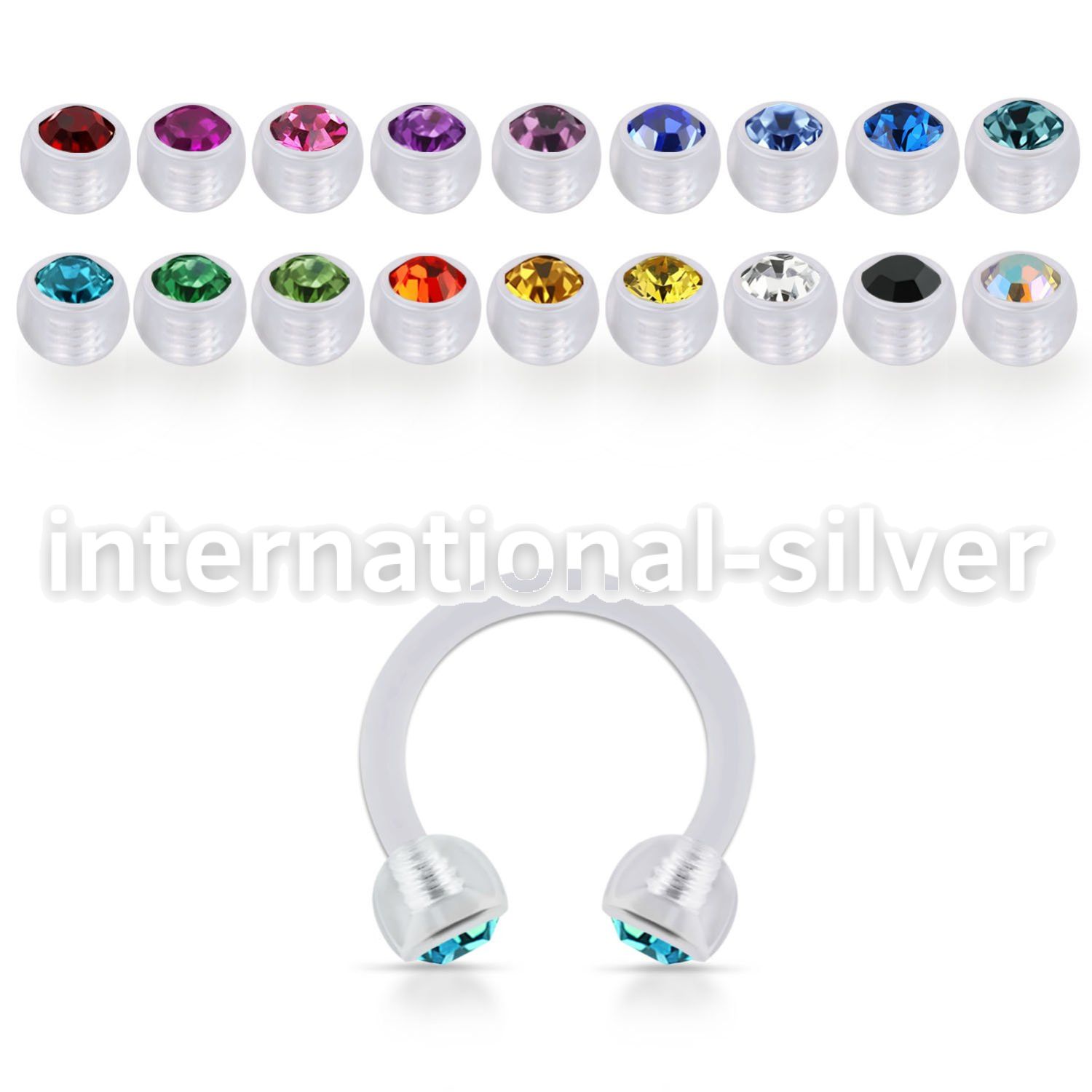 acbeajb4 horseshoes acrylic body jewelry ear lobe