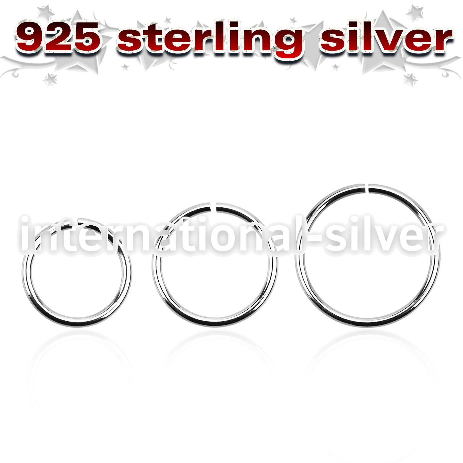 agsel18 seamless segment rings silver 925 nose