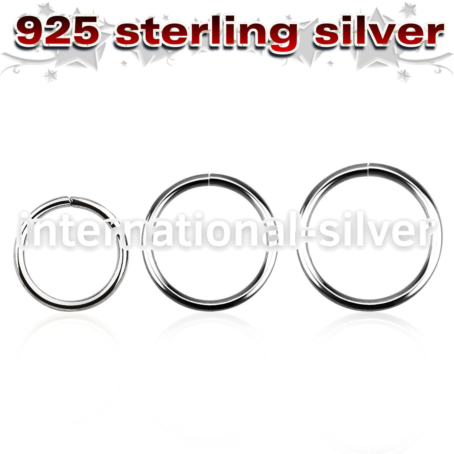 agsel20 seamless segment rings silver 925 nose