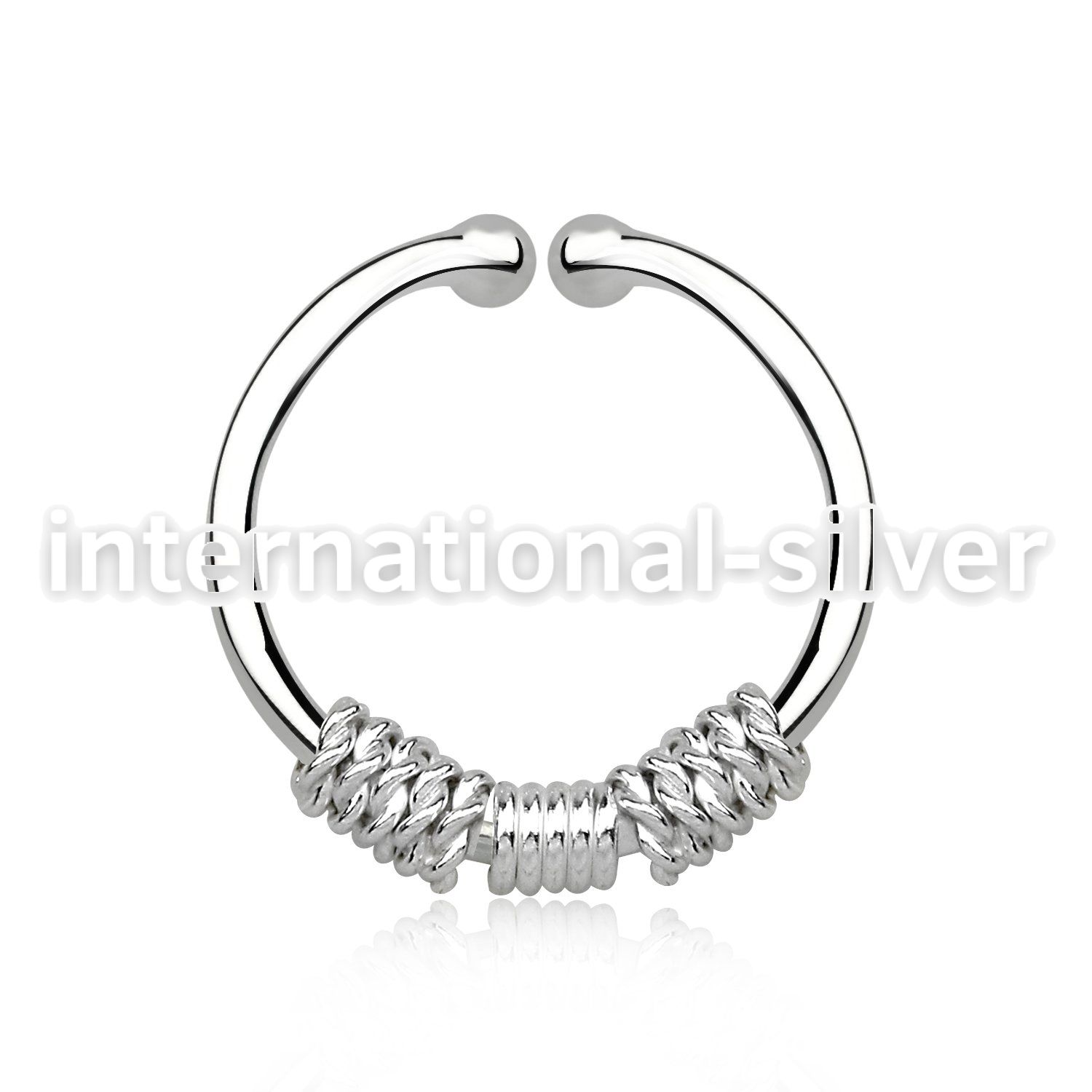 agsep12e fake illusion body jewelry silver 925 septum
