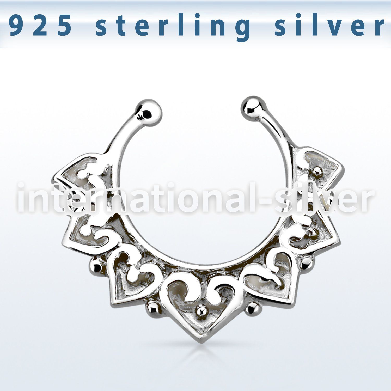 agsepd11 fake illusion body jewelry silver 925 septum