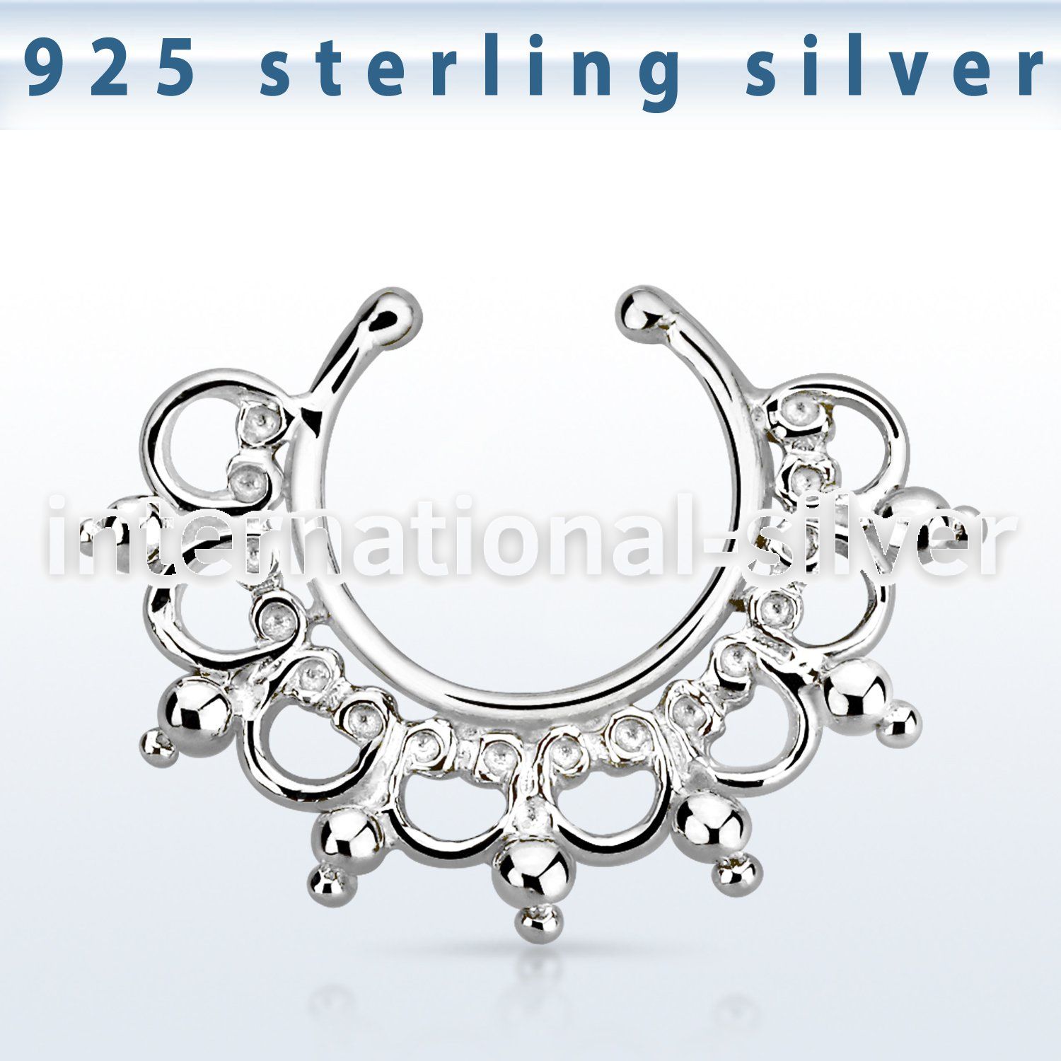 agsepd12 fake illusion body jewelry silver 925 septum