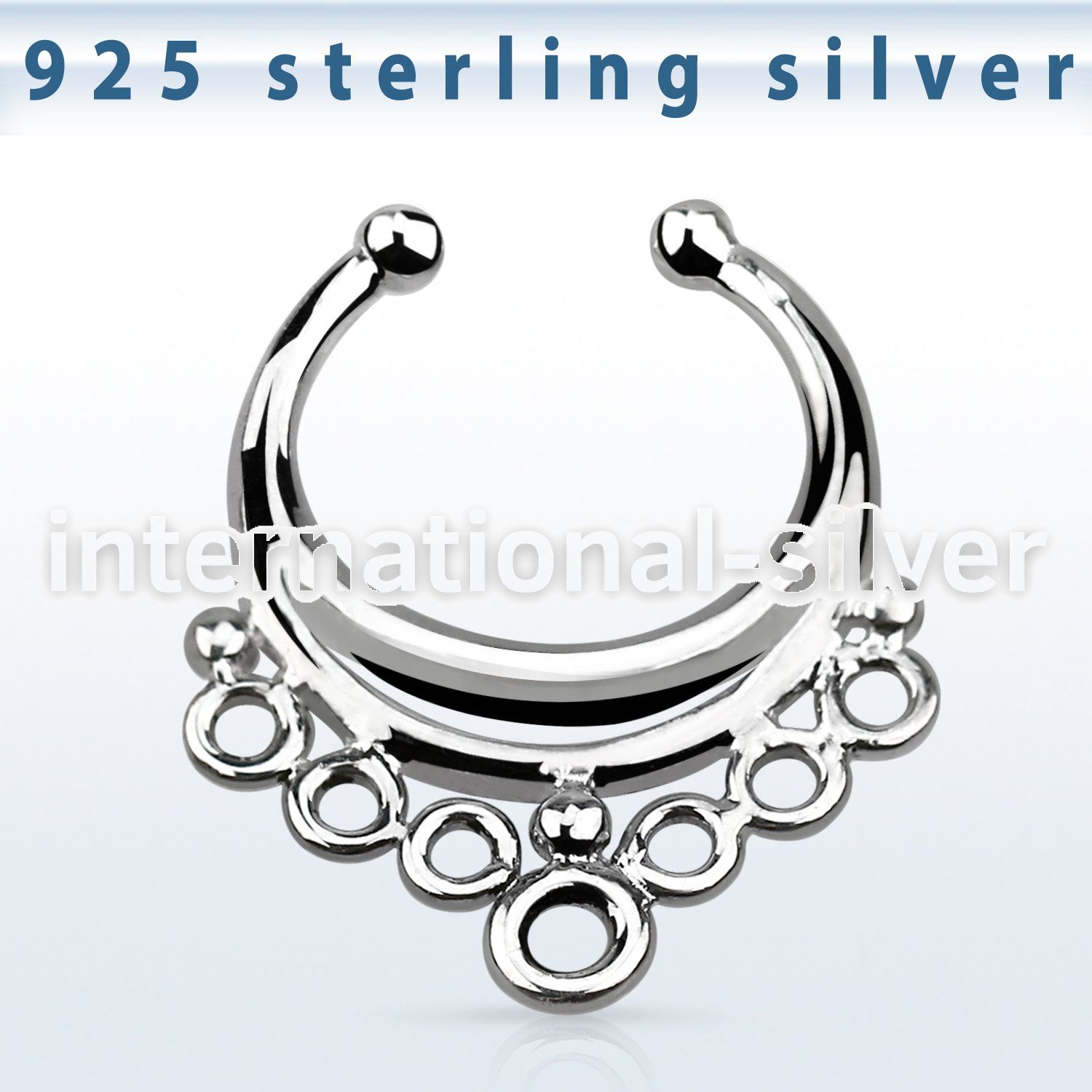 agsepd1 fake illusion body jewelry silver 925 septum