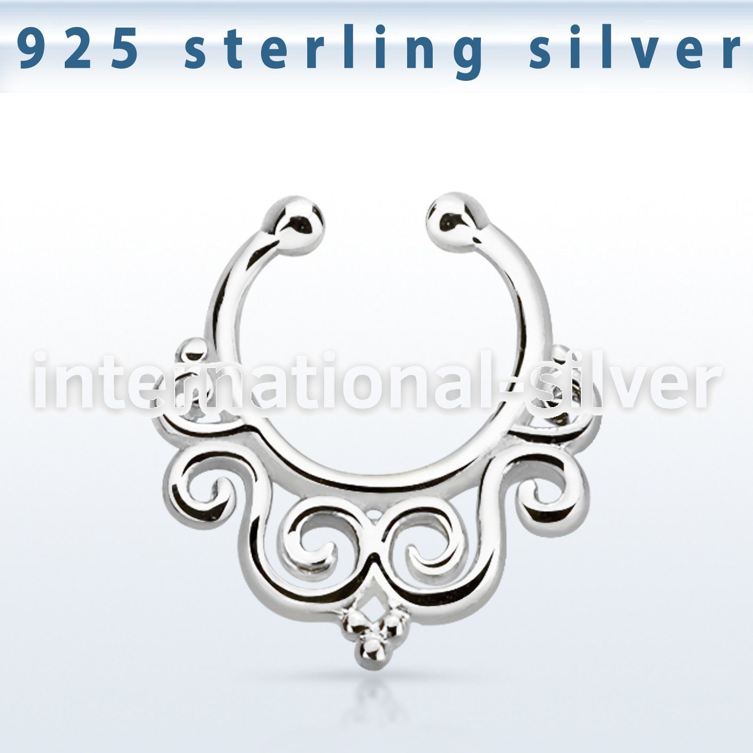 agsepd7 fake illusion body jewelry silver 925 septum