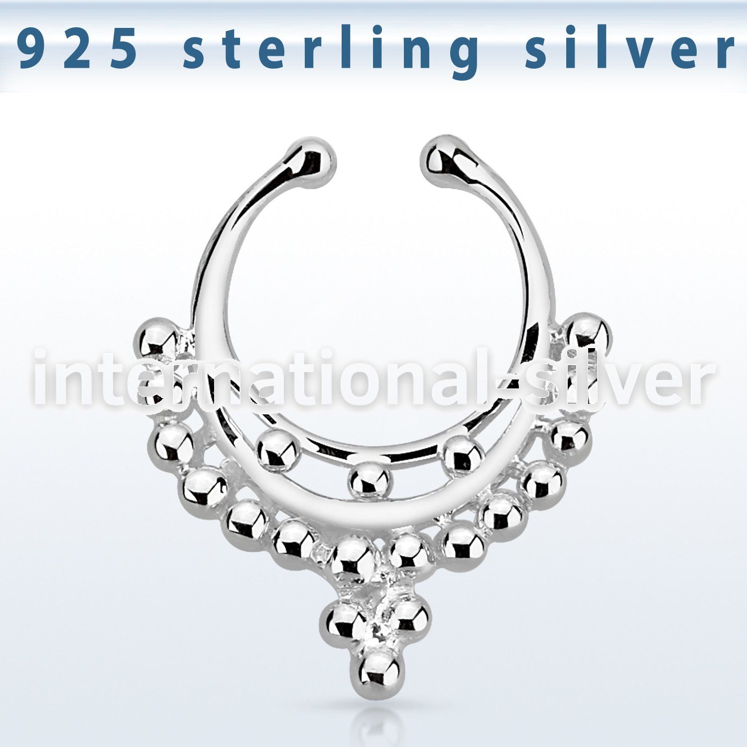 agsepd9 fake illusion body jewelry silver 925 septum