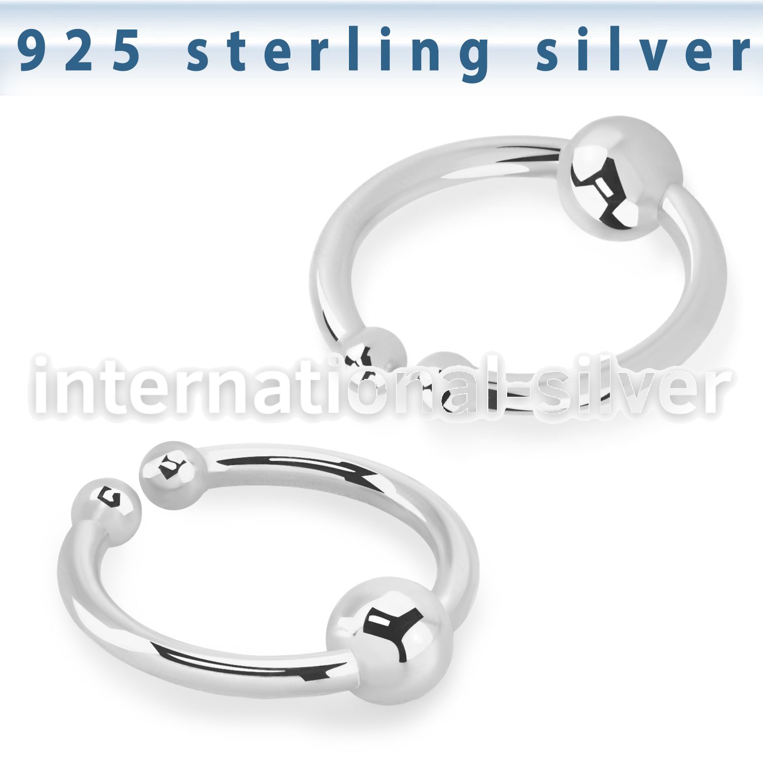 agsepn silver fake septum ring with 3mm ball