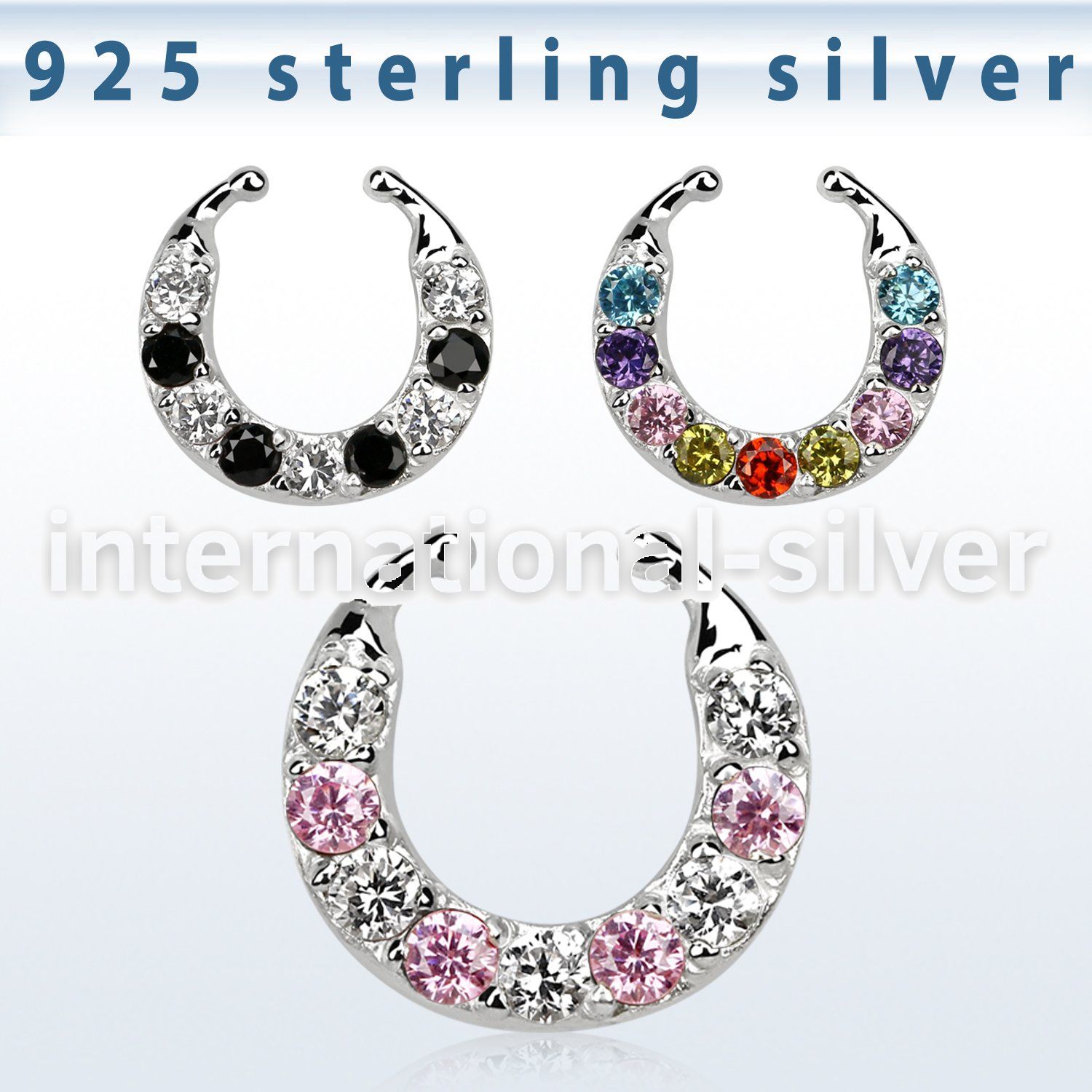 agsepz2x fake illusion body jewelry silver 925 septum
