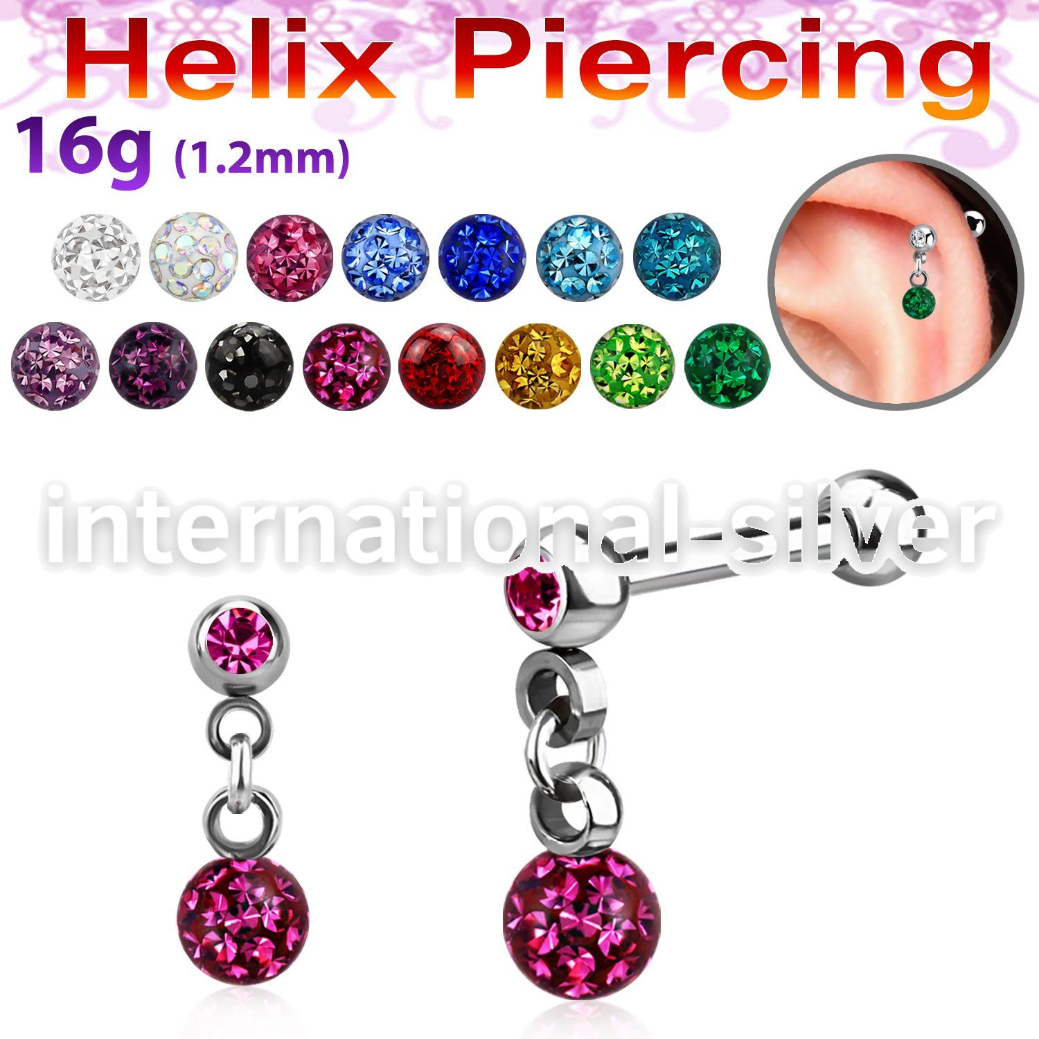 bber41 straight barbells surgical steel 316l tragus