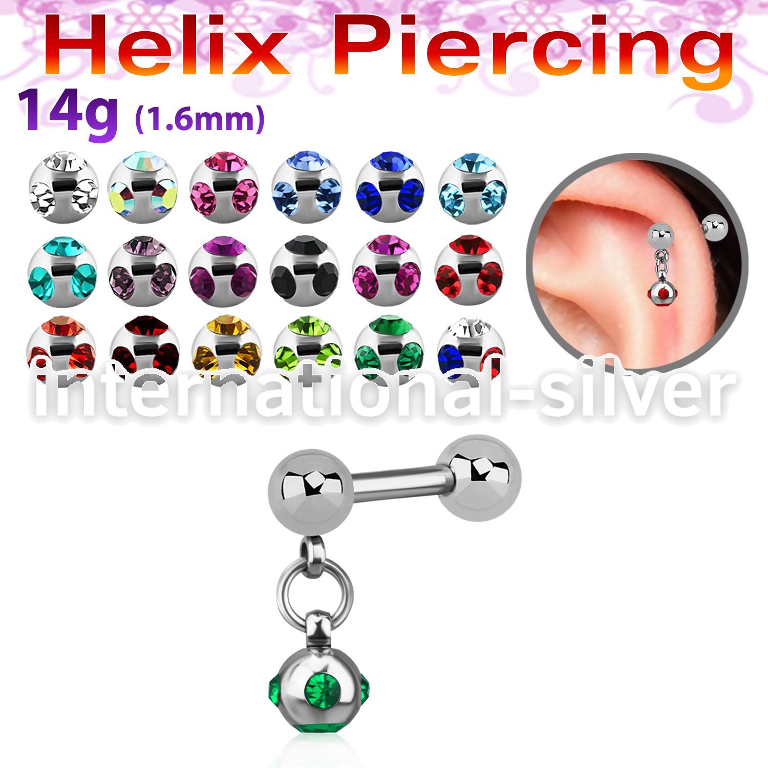 bber46b straight barbells surgical steel 316l eyebrow