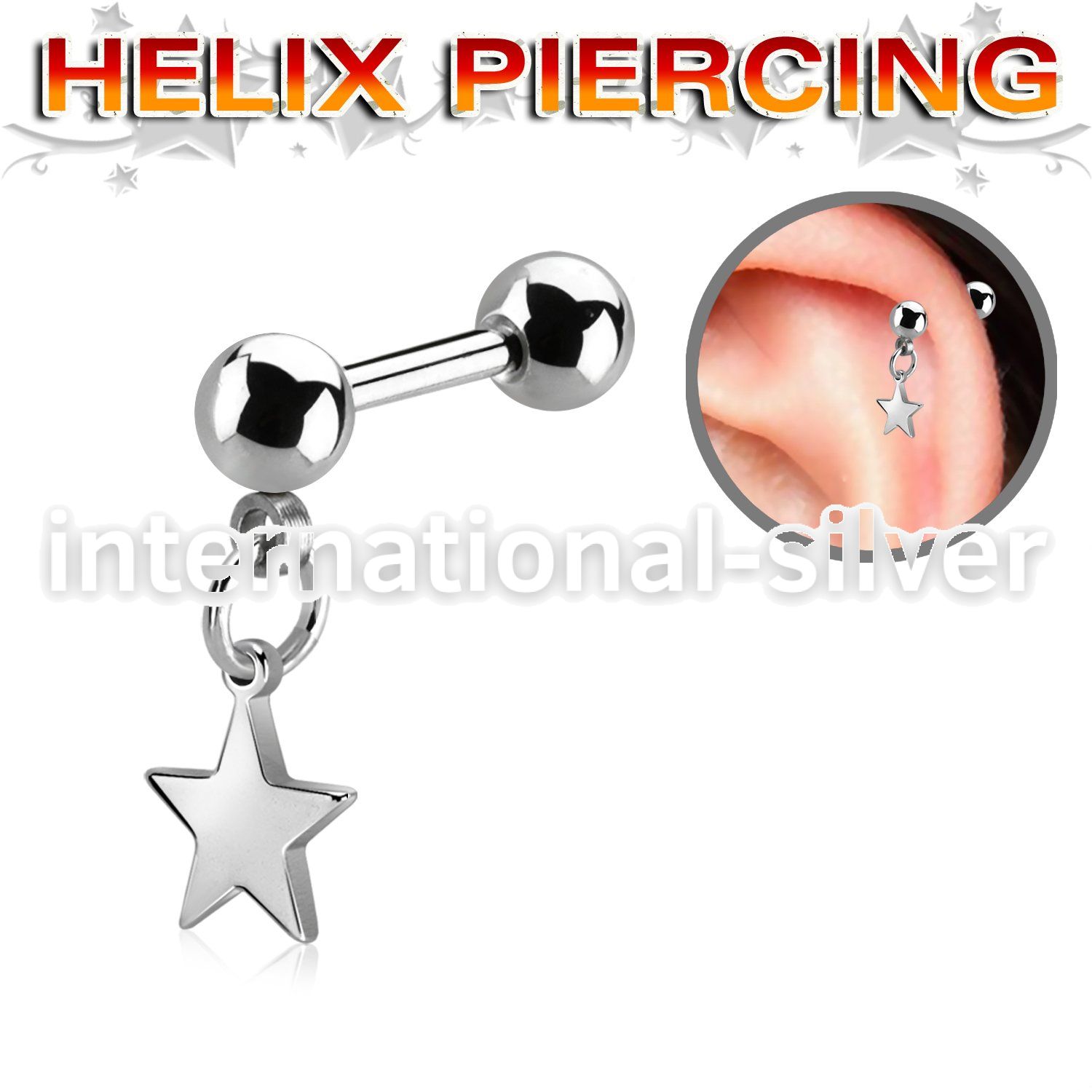 bber89 surgical steel barbells helix piercing