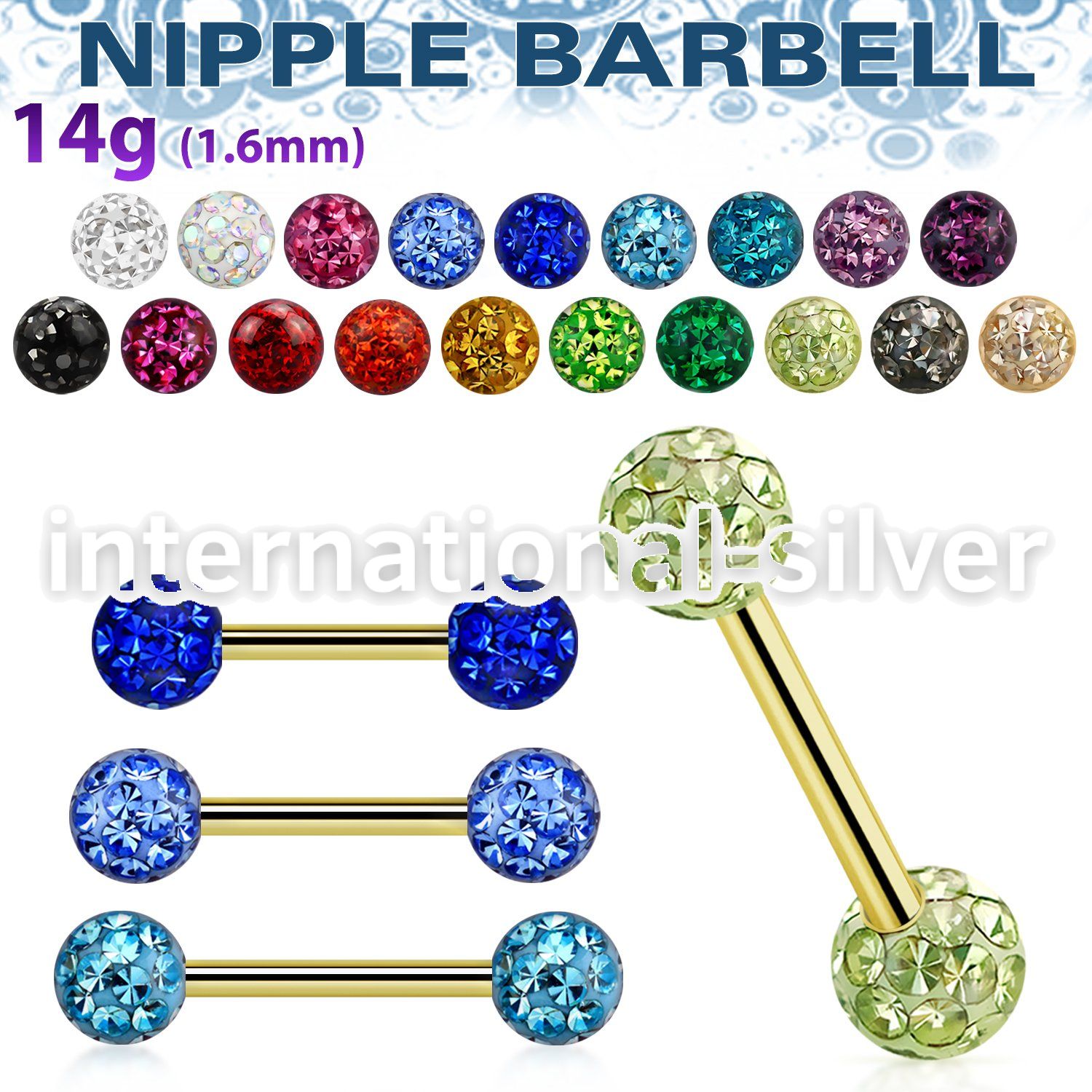 bbg2fm gold anodized steel 14g barbell ferido