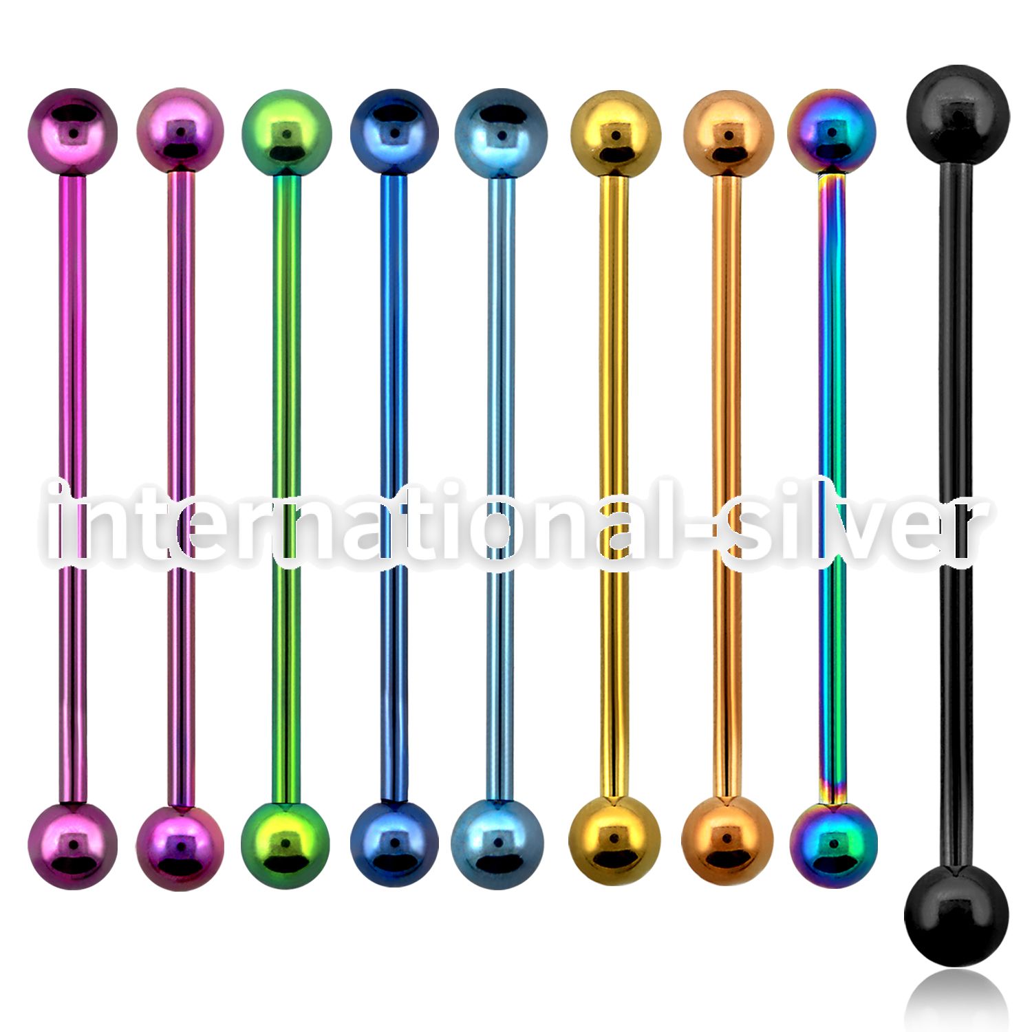 bbitb straight barbells anodized surgical steel 316l 