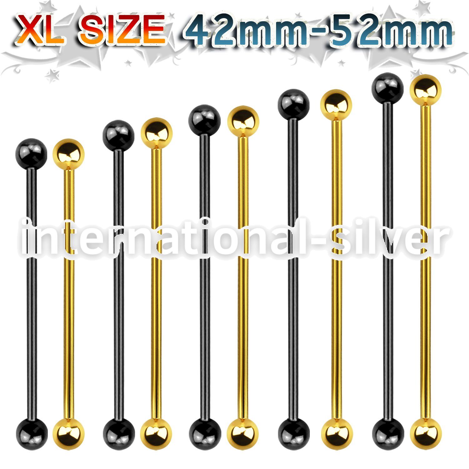 bbitbxl straight barbells anodized surgical steel 316l 