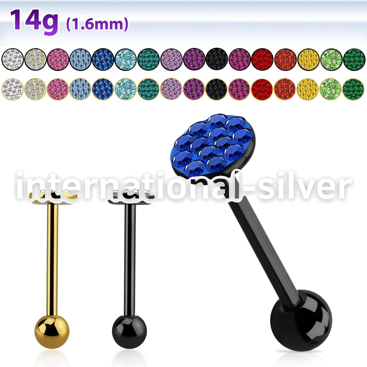 bbmtj4 straight barbells anodized surgical steel 316l tongue