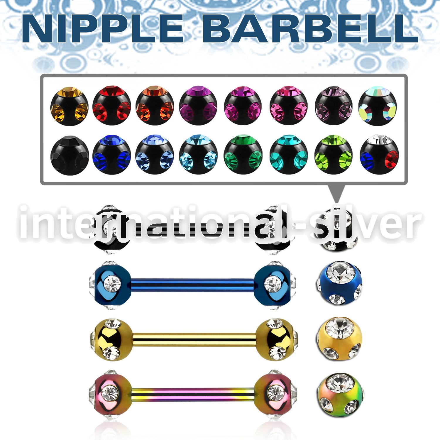 bbnpt5c straight barbells anodized surgical steel 316l nipple