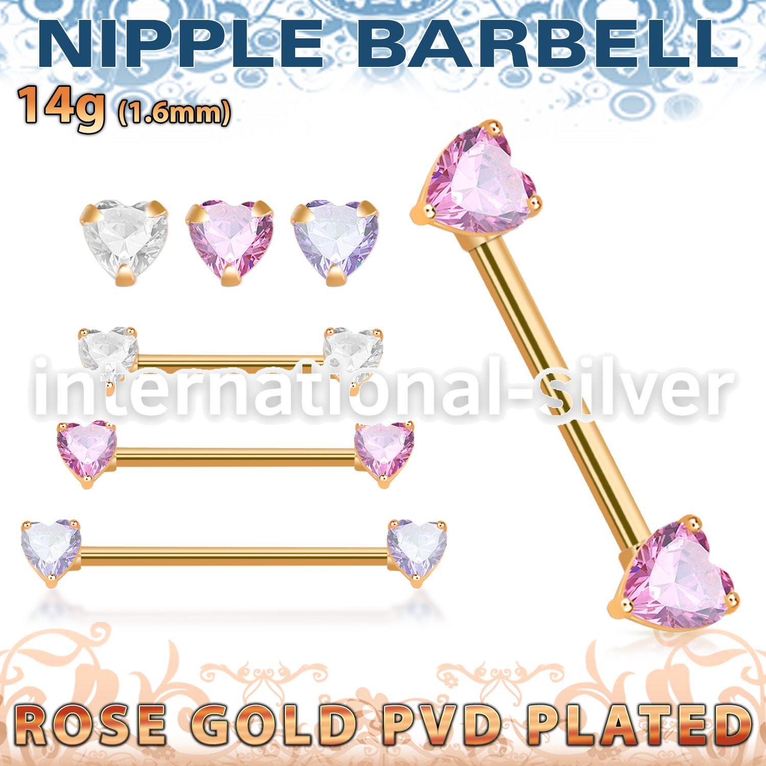 bbnptthz anodized surgical steel 14g barbell nipple piercing