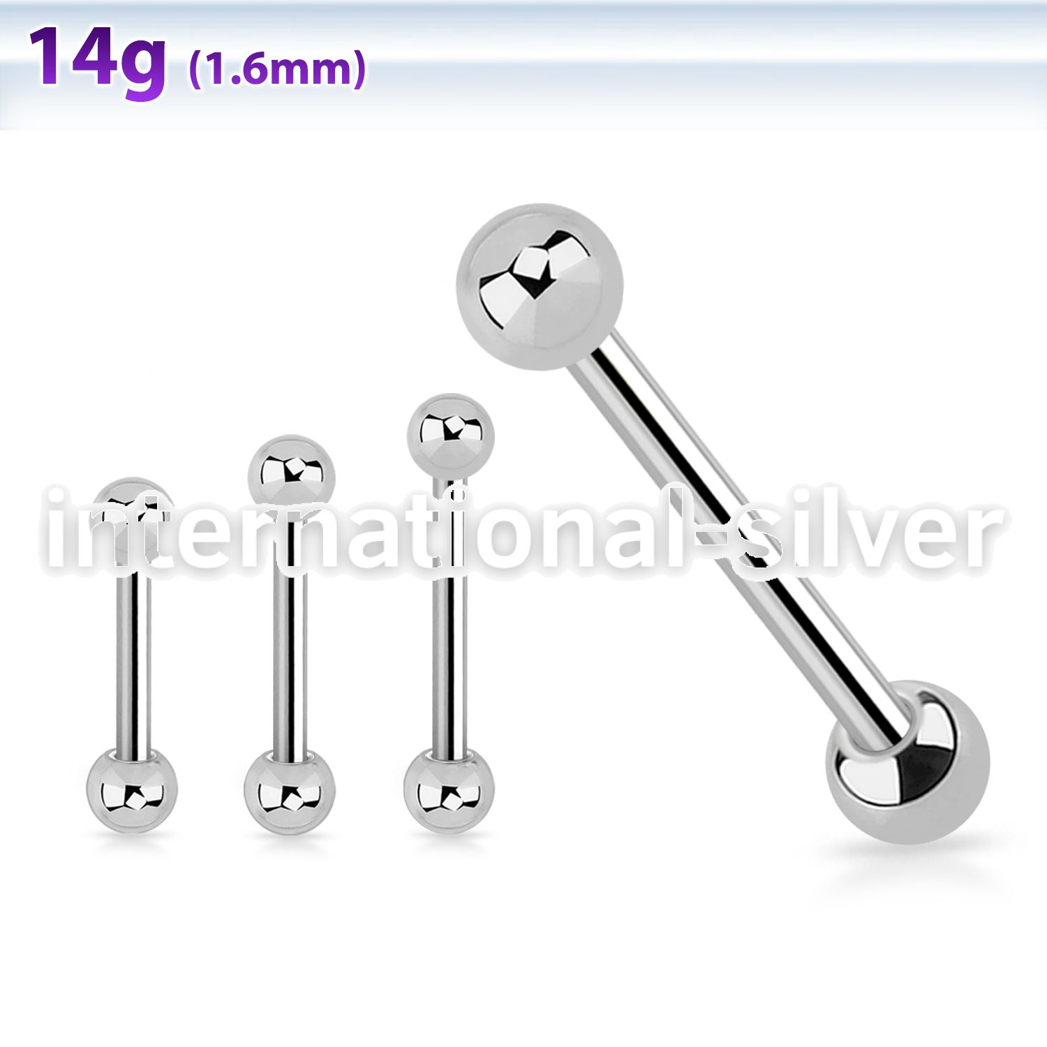 bbs straight barbells surgical steel 316l tongue