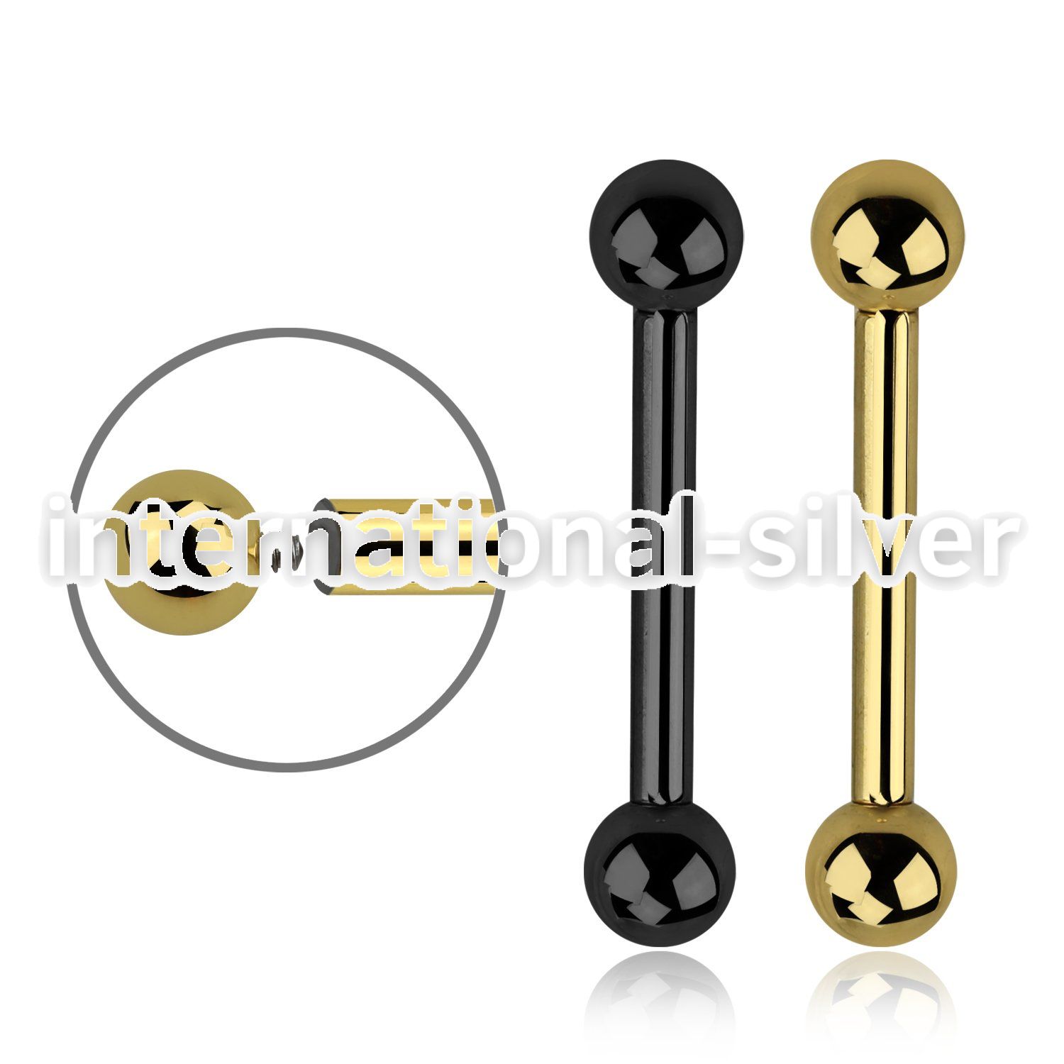 bbt10 straight barbells anodized surgical steel 316l tongue